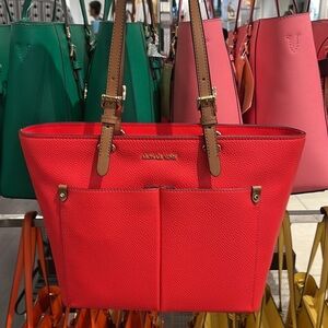 MICHAEL KORS JET SET TRAVEL MEDIUM DOUBLE POCKET TOTE NON-LEATHER VEGAN 
NWT